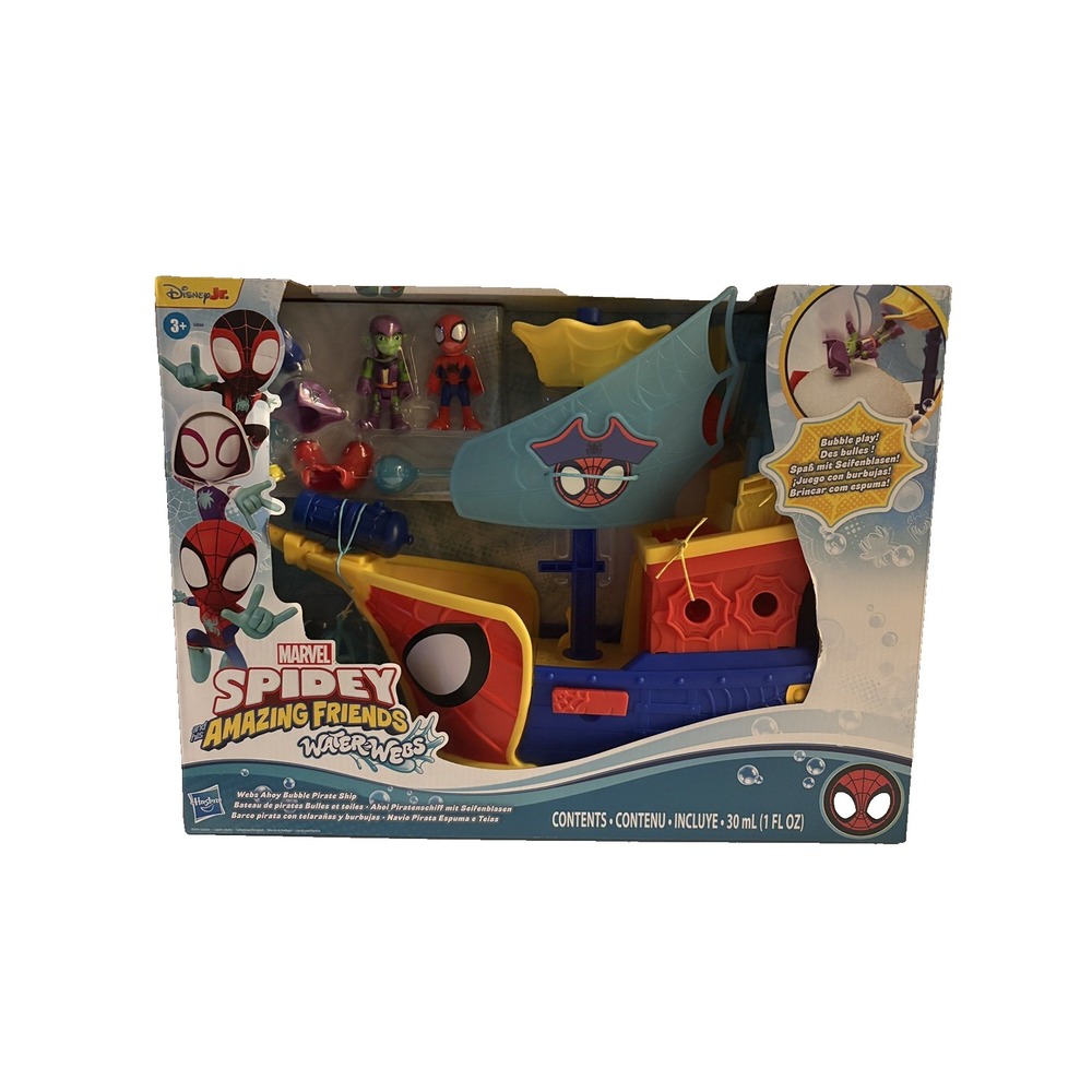 Spidey and his Amazing Friends Marvel Water-Webs Webs Ahoy Bubble Pirate Ship